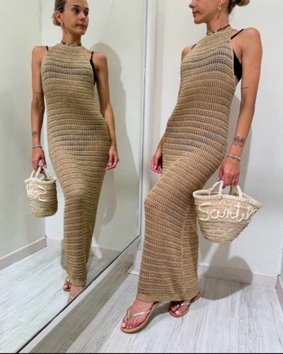 Knit Beachwear Maxi Φόρεμα