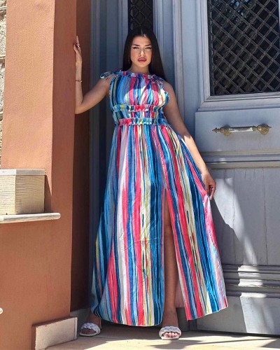Multicolor Maxi Φόρεμα