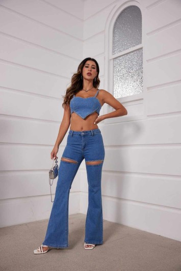 Σετ Crop Heart Με Τζιν