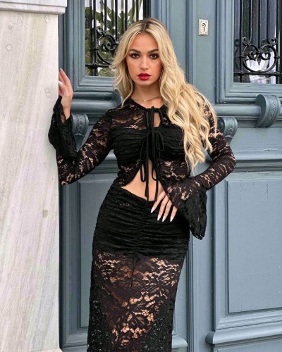 Black Elegant Σετ Lace
