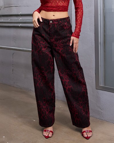 Dark Red Slim Τζιν