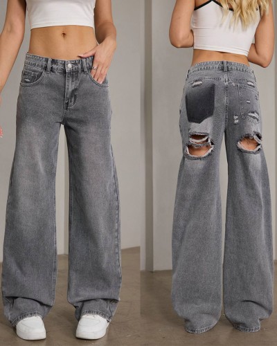 Dirty Grey Cut Τζιν