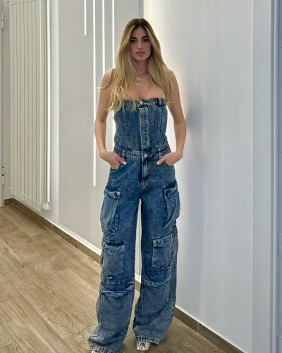 Jean Pockets Straples Ολόσωμη