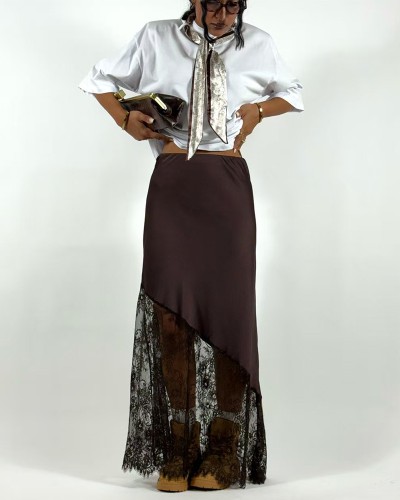 Mix Saten Lace Φούστα