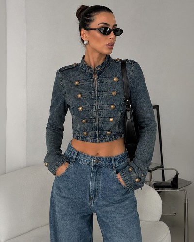 Soldi Crop Τζιν Τζακετ