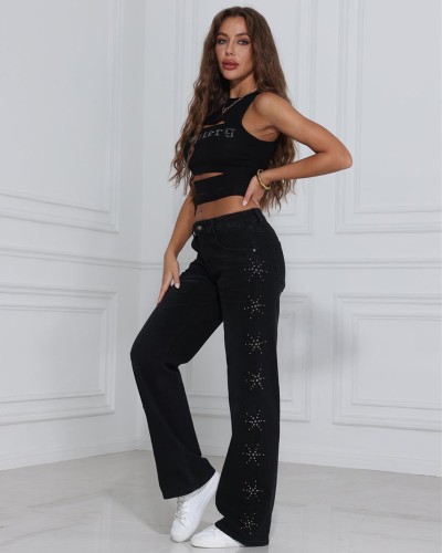 Star Strass Side Τζιν