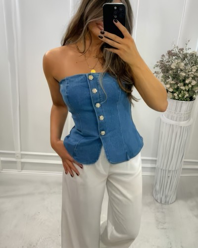 Tzin Strapless Μπλούζα