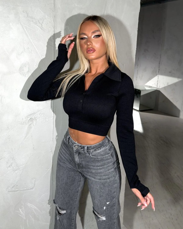 Crop Sleeve Με Φερμουαρ