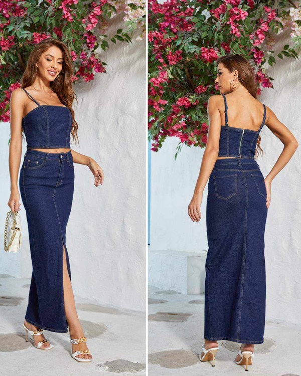 Denim Σετ Φούστα
