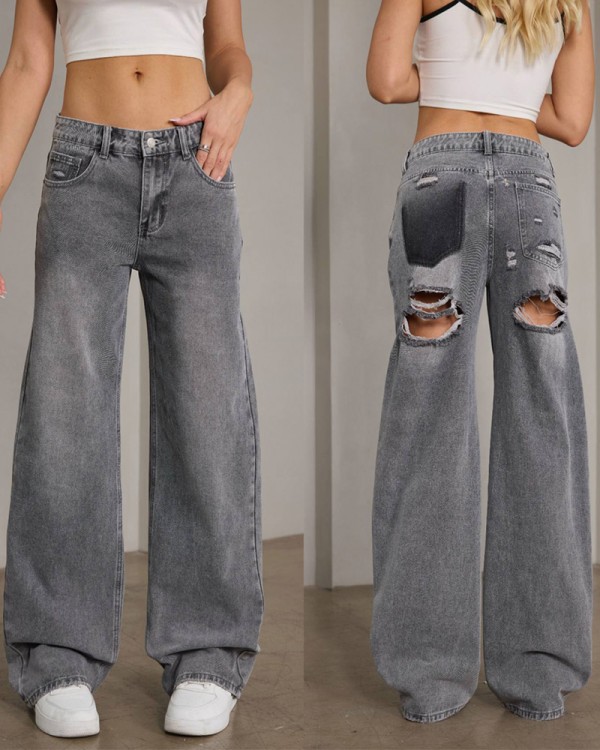 Dirty Grey Cut Τζιν