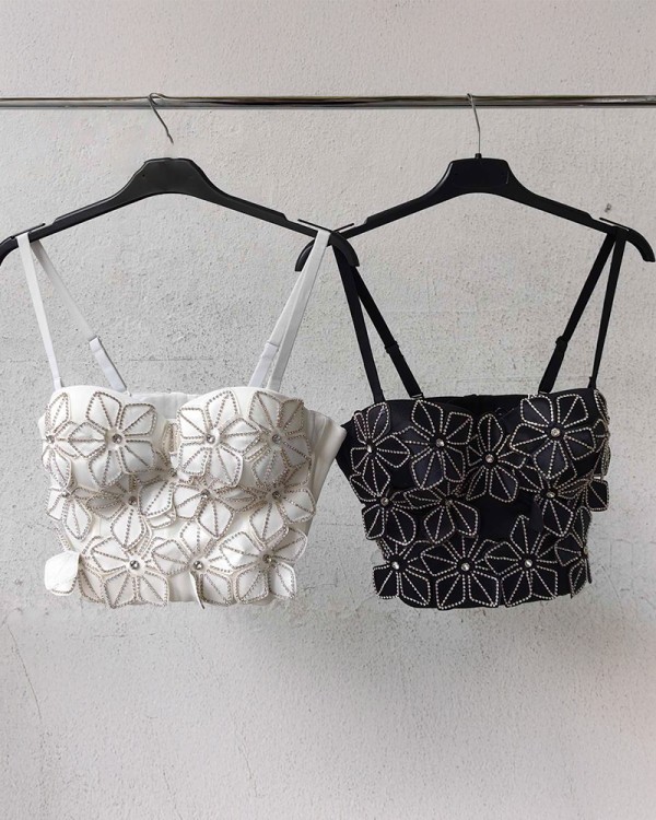 Floral Stras On Crop