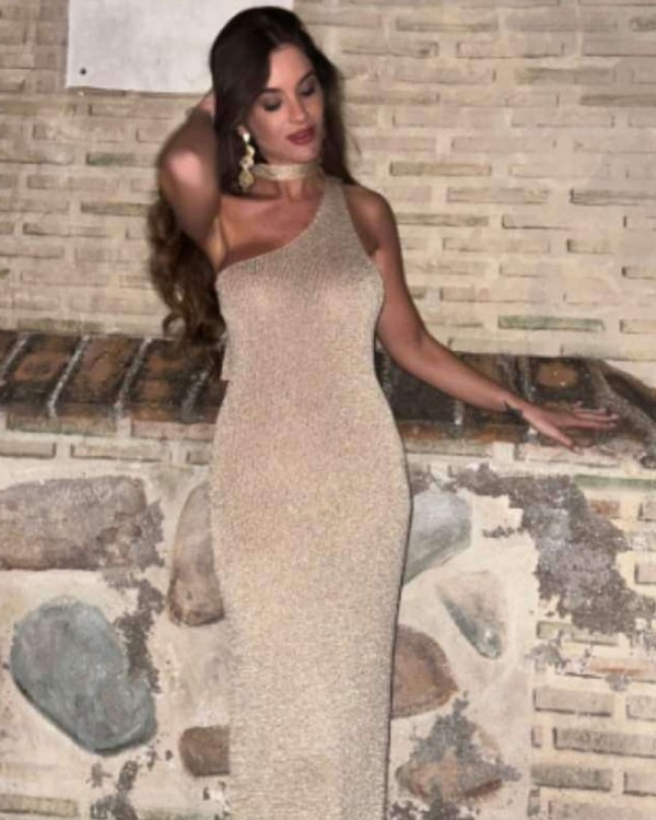 Lurex Maxi Gold Choker Φόρεμα