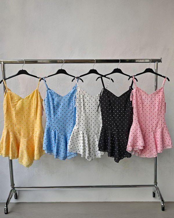 Mini Polka Φόρεμα Με Σορτσάκι