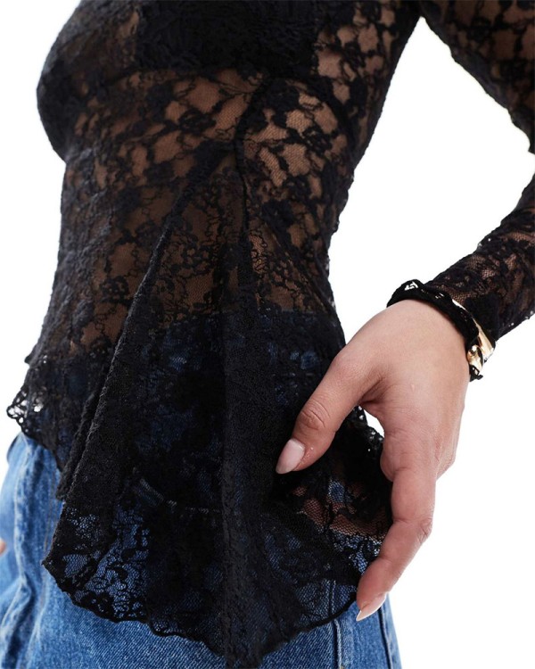Seethrough Lace Μπλούζα
