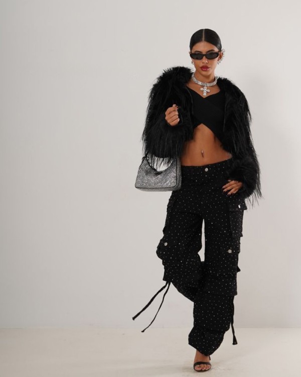 Strass Pocket Cargo Τζιν