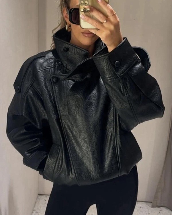 Viral Eco Leather Τζακετ
